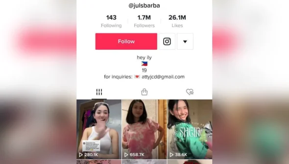 Lộ CLip Sex Tiktoker Julsbarba Philippines