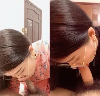 Cô giáo kính cận thích được quay clip để thể hiện kỹ năng mút cu